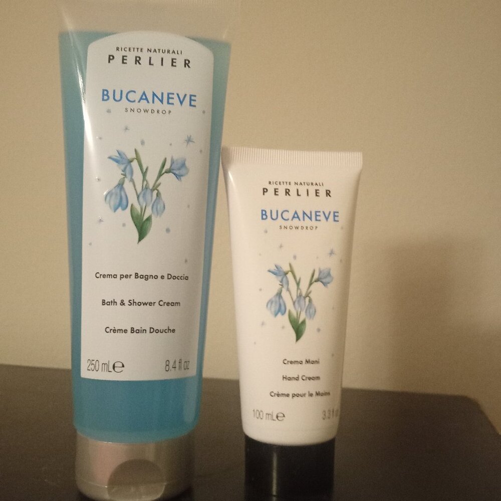 Perlier Snowdrop Bath and Shower Cream/ Hand cream combo BRAND NEW